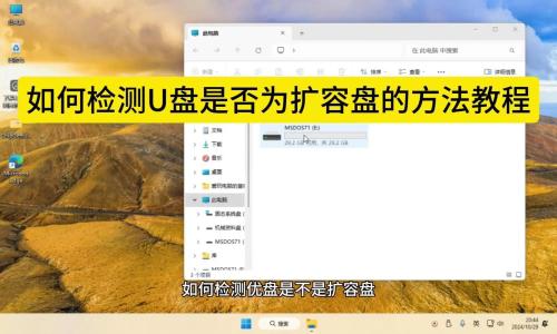 电脑管家查u盘扩容如何鉴定u盘的真实容量电脑管家