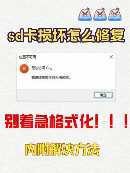 请问TF内存卡损害了怎么办?在电脑上能显示哪个磁盘,但就是打不开磁盘...